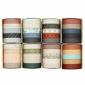 40 Rolls of Slim Washi Tape Gift Box Set, Decorative Paper Tapes 10 Minimalist