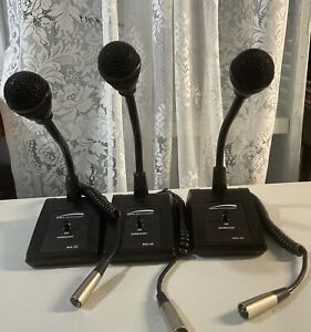 Three (3) Speco Technologies MHL5S Adjustable Gooseneck Tabletop Microphones