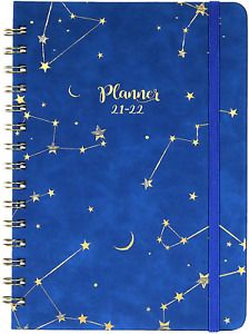 2021 July 2022 Daily Planner Hardcover Weekly Monthly Calendar Blue Organizer
