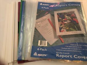 Avery Slide Lock Report Covers Pack of 17 (6 New in Package) 11 Open Pack.