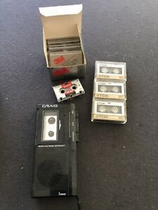 Craig Micro Cassette Electronic Notebook Recorder with Cassette.  Tested/Working