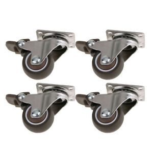 Lot 4Pcs 1.5&#039;&#039; Inch 360° Degrees Heavy Duty Swivel Castor Wheel Trolley