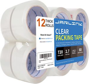 Strong Clear Packing Tape Refill Rolls for Shipping Moving Packaging 12 Rolls