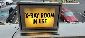 Vintage Lighted Metal &#034;X-Ray Room In Use&#034; Sign Dark Room Production Photography