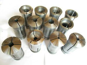 Hardinge Set / Lot of 12  16C Collets.   Round, Square, and E2