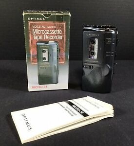 Optimus-Radio Shack Micro-34 Micro-cassette Voice-Activated Tape Recorder. Box