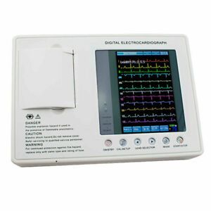 7&#034;Color LCD ECG EKG Machine 3 Channel 12 Leads Electrocardiograph Treatment FDA
