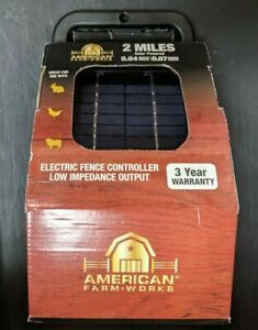 American Farm-Works 2-Mile Solar Powered Electric Fence Controller BRAND NEW