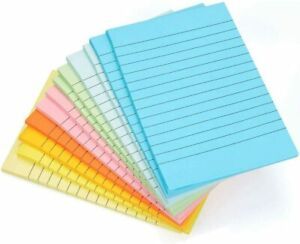 12 Pads Lined Sticky Notes 4 X 6 inch, Large Self-Stick Note with Lines , 600 Sh
