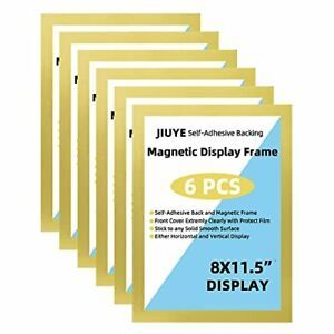 JIUYE 6Pack 8x11.5&#034; Self-Adhesive Magnetic Display FrameA4 Size Magnetic Sign...