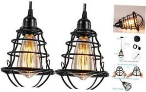 Industrial Pendant Light INNOCCY Edison Hanging Cage Pendant Lights E26 E27