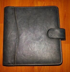 DAY-TIMER Black Undated Planner Cover 6&#034;x6&#034; Card Slots Pocket Wallet - Pre-owned