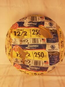 12/2 Romex Wire 12-2 AWG 250ft Non Metallic NM-B Copper Electrical Wire 250&#039;
