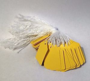 1000 pre-strung tags, Yellow string tags price tags, merchandise pricing