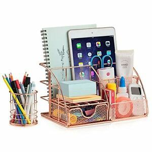 DELAM Rose Gold Desk Organizers and Accessories Set Cute Home Office Decor Su...