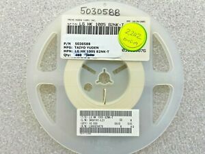 (2,242 PIECE REEL) HK100582NK-T, TAIYO YUDEN FIXED IND 82NH 200MA 1.3 OHM SMD