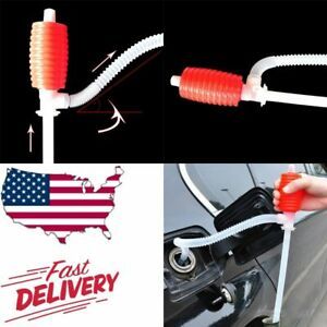 Portable Car Manual Hand Siphon Pump Hose Gas Oil Liquid Syphon Transfer Pump