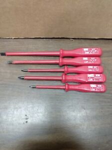 Insulated Screwdrivers SKG brand set of (5) sold as a lot