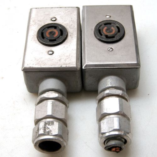 Lot of 2 appleton 3/4&#034; fse unilets w/hubbell 30a 125/250v twist-lock receptacle for sale
