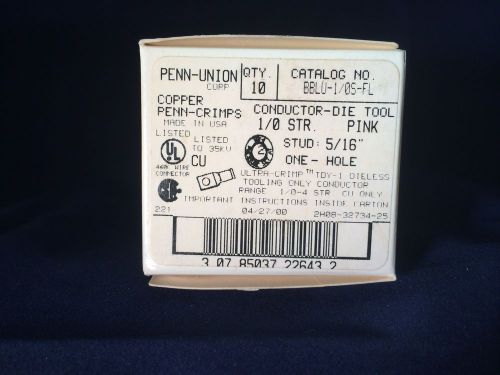 Penn-Union BBLU 1/0S FL 5/16 Copper One Hole Pink