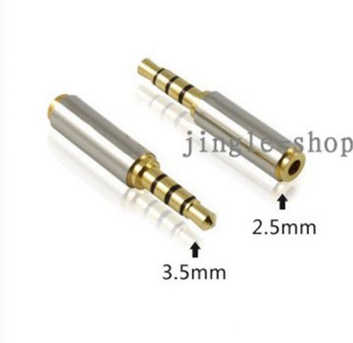 2pc 3.5mm male to 2.5mm female audio stereo headphone jack adapter converter for sale