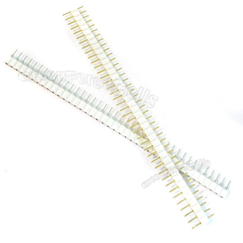3 Male Female White 40 PCB Single Row Round Pin 2.54mm Pitch Spacing Header