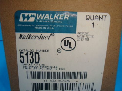 New Walkerduct 513D Outlet Fitting Two Duplex Receptacles New In Box