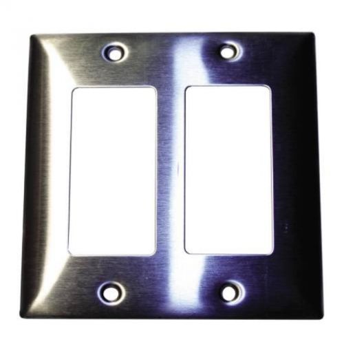 Wallplate 2-gang gfci stainless steel ss262 hubbell electrical products ss262 for sale