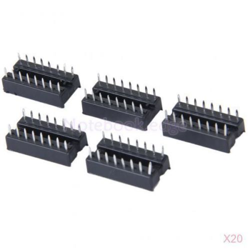 100pcs 16 pin dip dip16 ic socket adapter solder type test sockets pitch 2.54 mm for sale