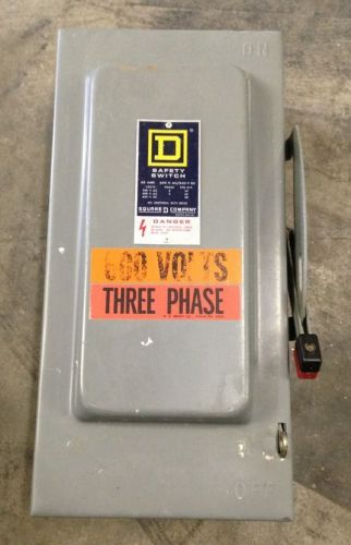 Square d 60 amp 600v hu362 non fusible disconnect switch for sale
