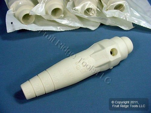 5 white leviton ect 18 series female cam-type plug insulating sleeves 18sdf-14w for sale