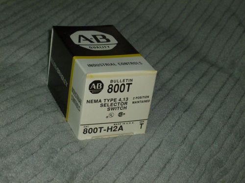 ALLEN BRADLEY 800T-H2A SELECTOR SWITCH 2 POSITION MAINTAINED SERIES T