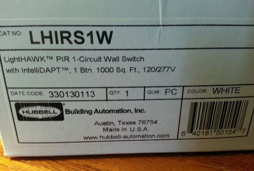 Hubbell lhirs1w lighthawk digital infrared occupancy sensor, white, 120/277v for sale