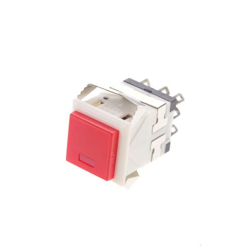 (2)Red 8 Pin 17.2mm Mounting Hole Maintained Push Button Switch Without Light