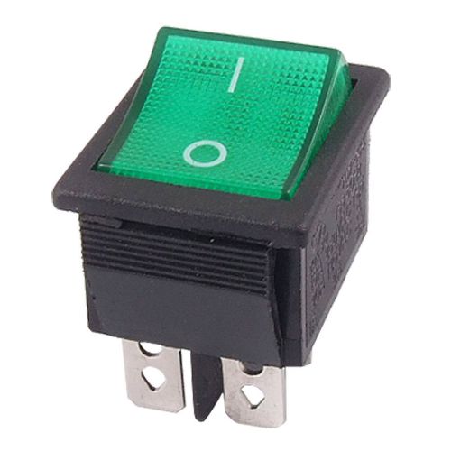 Green light 4 pin dpst on/off snap in boat rocker switch 16a/250v 15a/125v ac su for sale