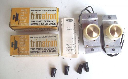 2 VINTAGE LEVITON 6681 Compact Dimmer Controls NOS in box (Ivory) 120V AC