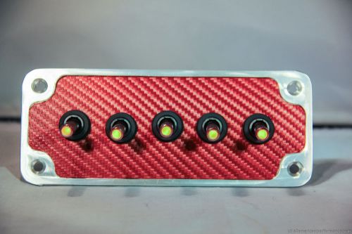 BILLET : RED WRAP CARBON FIBER PANEL w/ LED toggle switches - RED
