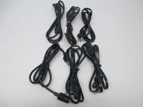 LOT 6 NEW HANAI ASSORTED P-349 BLACK POWER CORD CABLE D334553