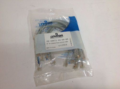 Lot of 6: leviton 58872-89 / 8-conductor / flat phone / patch cord for sale