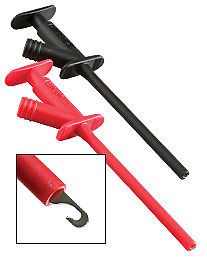 Extech TL741 Heavy Duty Plunger Style Hook Spring Loaded Clips,.08&#034; gripping dia