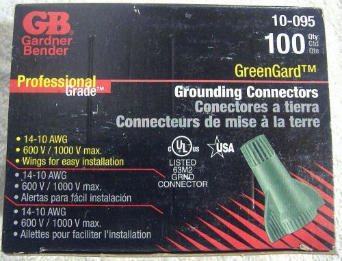 BOX OF 100 GARDNER BENDER GREENGARD GROUNDING WIRE CONNECTORS  MADE IN USA