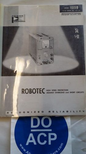 POWER DESIGNS MODEL 1515B ROBOTEC HIGH SPEED PROTECTION MANUAL R3-S31