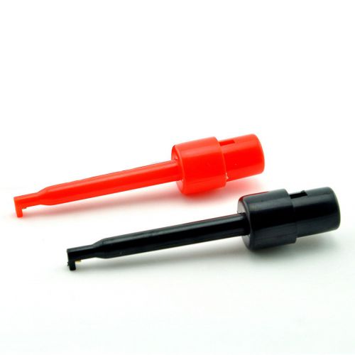 New 20Pcs 56mm Plastic Multimeter Test Hook Clip Probes for PCB IC Black &amp; Red