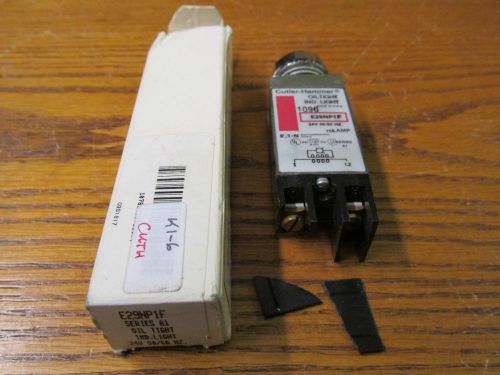 New nos cutler hammer e29np1f oiltight indicator light 24v 50/60hz fins damaged for sale