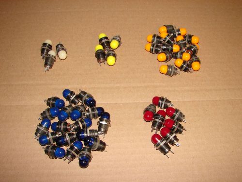 46 New Old Stock Dialco Dome Domed Panel Lights Hot Rod Aircraft Assorted Colors