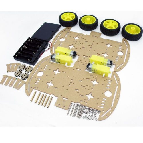 Motor smart robot 4wd car chassis kit speed encoder battery box for arduino for sale