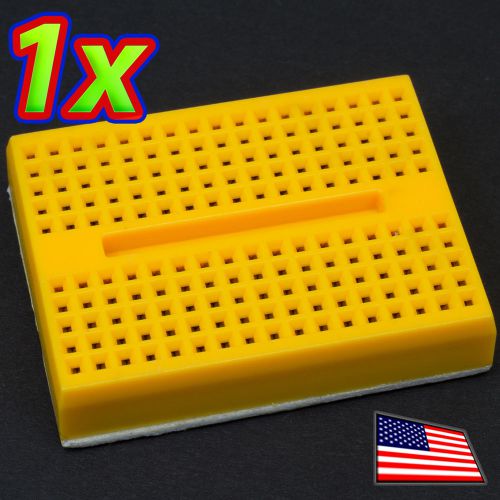 [1x] yellow 170 point solderless pcb mini breadboard - ships fast from usa! for sale