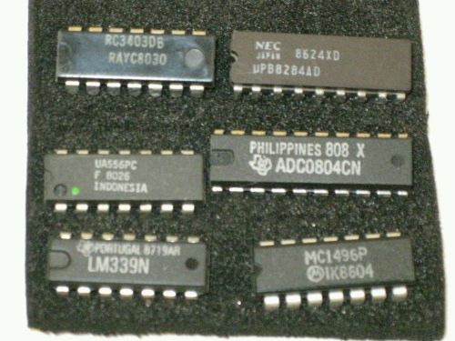 Lot 50 assorted circuit board IC chips Texas Instruments, NEC, Tesla, NS etc.
