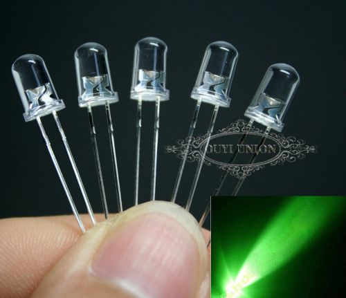 10PCS 12000mcd 5MM 2P Ultrabright Round Green LED Emitting Diode  Lamp Light