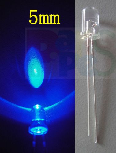 Lot-20 5mm super bright blue water clear led light 3v-12v free resistor shipping for sale